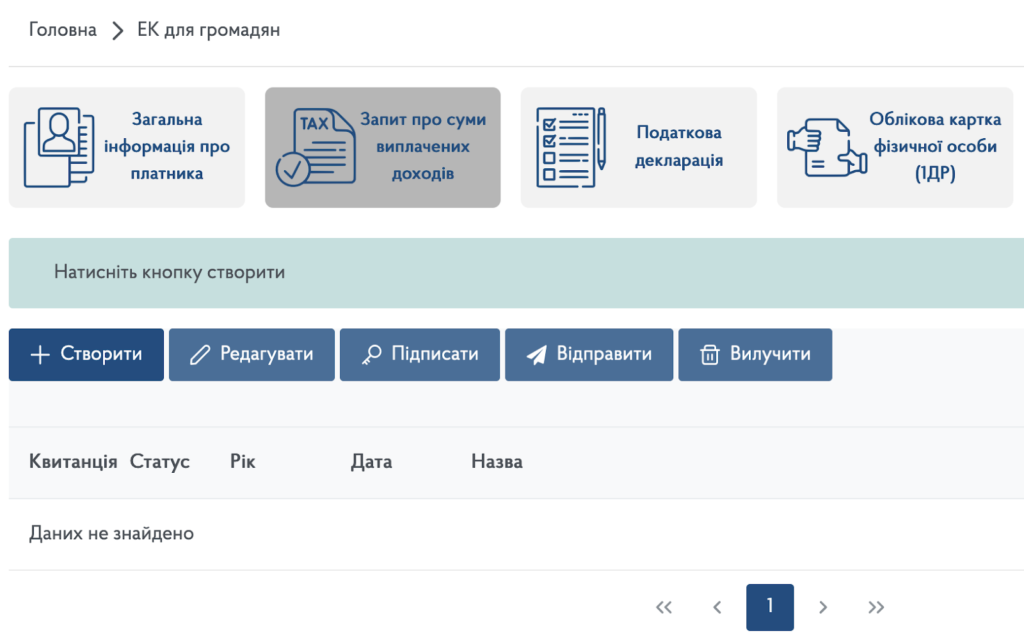 кабінет на сайті податкової служби